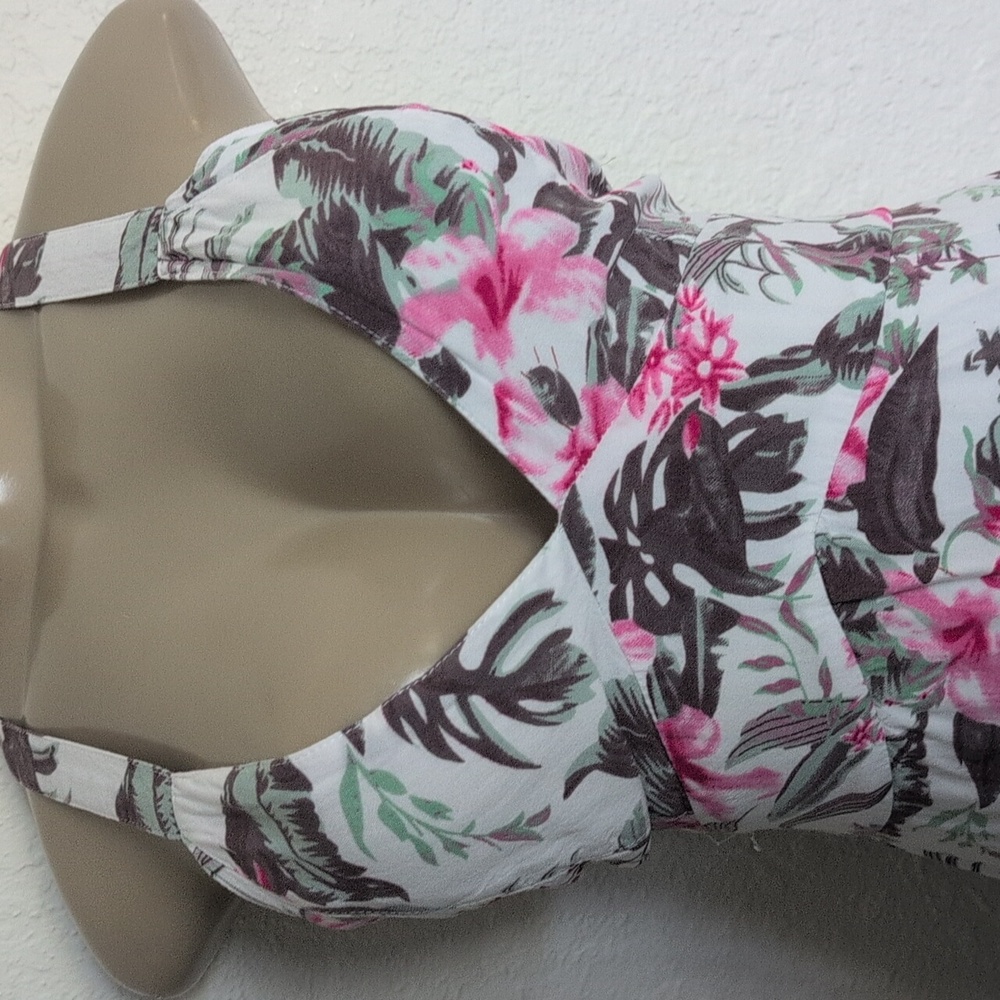 Floral Halter Maxi Dress - Pink and Gray Small - Picture 10 of 11